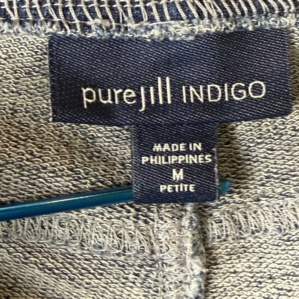 J Jill Pure Jill Indigo Leggings Womens MP Blue Stretch Knit Pull On High Rise